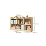 Rectangular Closed Back Natural Pine Standard Bookcase #size