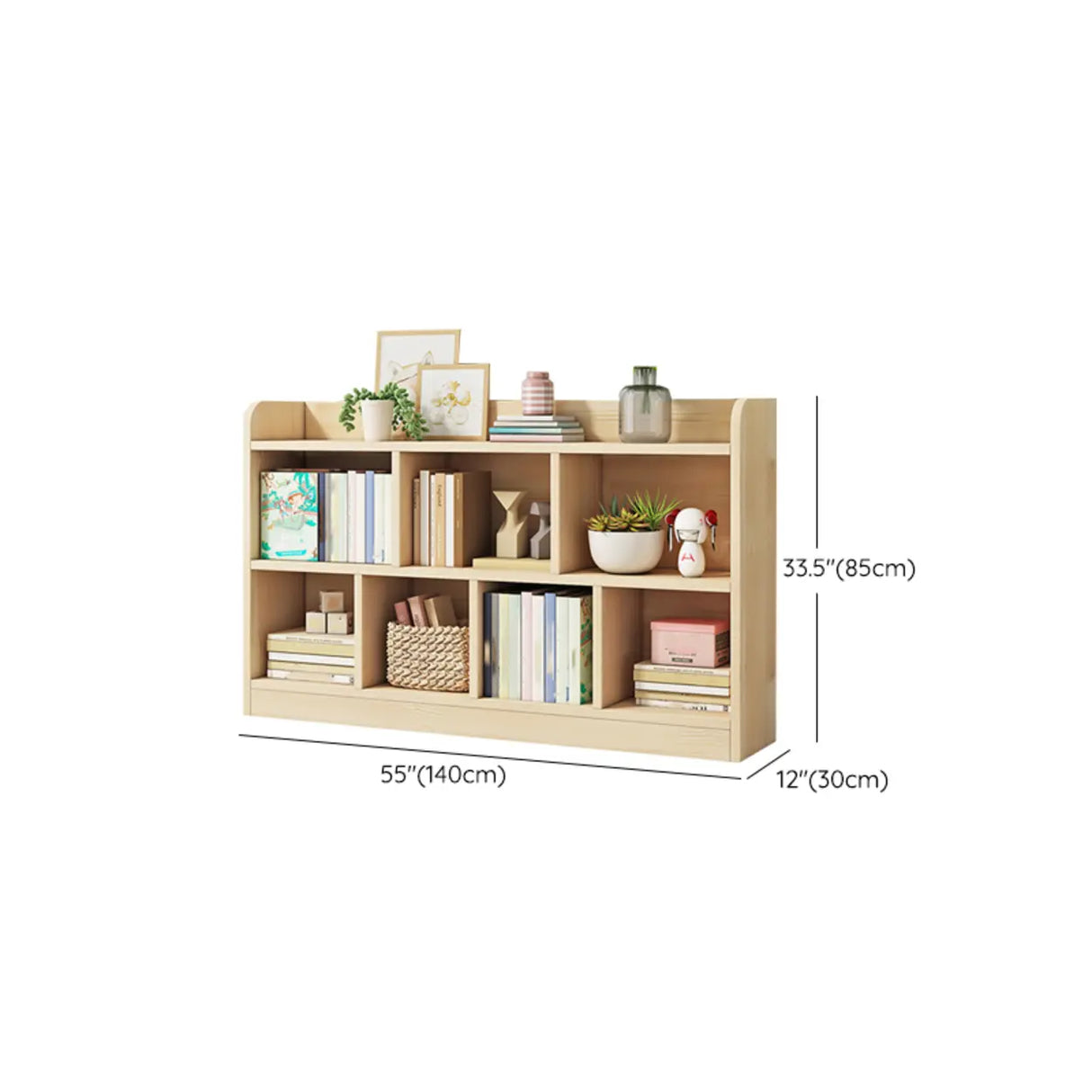Rectangular Closed Back Natural Pine Standard Bookcase Image - 23