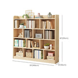 Rectangular Closed Back Natural Pine Standard Bookcase Image - 33