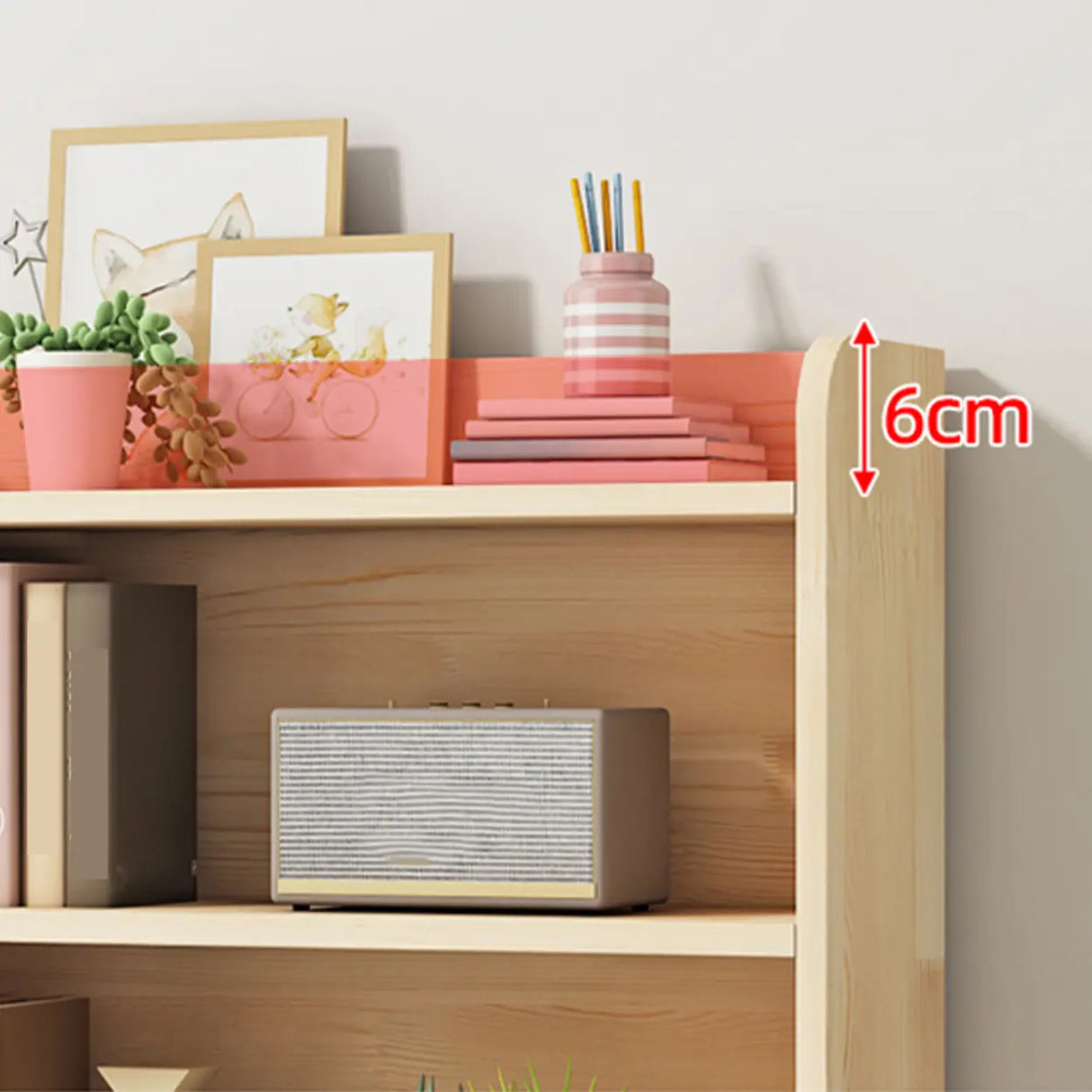 Rectangular Closed Back Natural Pine Standard Bookcase Image - 7