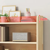 Rectangular Closed Back Natural Pine Standard Bookcase Image - 7
