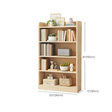 Rectangular Closed Back Natural Pine Standard Bookcase Image - 38