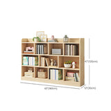 Rectangular Closed Back Natural Pine Standard Bookcase Image - 39