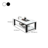 Rectangular Coffee Table with Black Metal Four Legs Image - 21