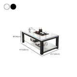 Rectangular Coffee Table with Black Metal Four Legs Image - 23