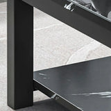 Rectangular Coffee Table with Black Metal Four Legs Image - 7