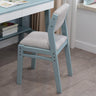 Rectangular Cotton Seat Wood Low Back Dining Chair Image - 7
