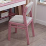 Rectangular Cotton Seat Wood Low Back Dining Chair Image - 9