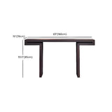 Rectangular Dark Wood Espresso Console Table with Sled Legs Image - 10