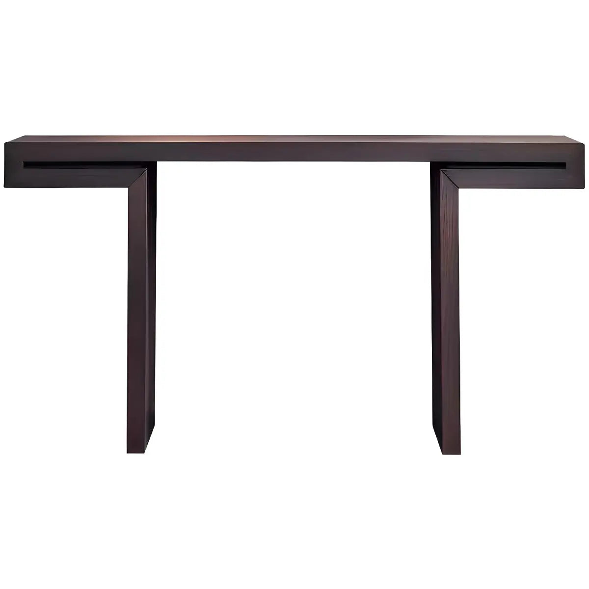 Rectangular Dark Wood Espresso Console Table with Sled Legs Image - 5