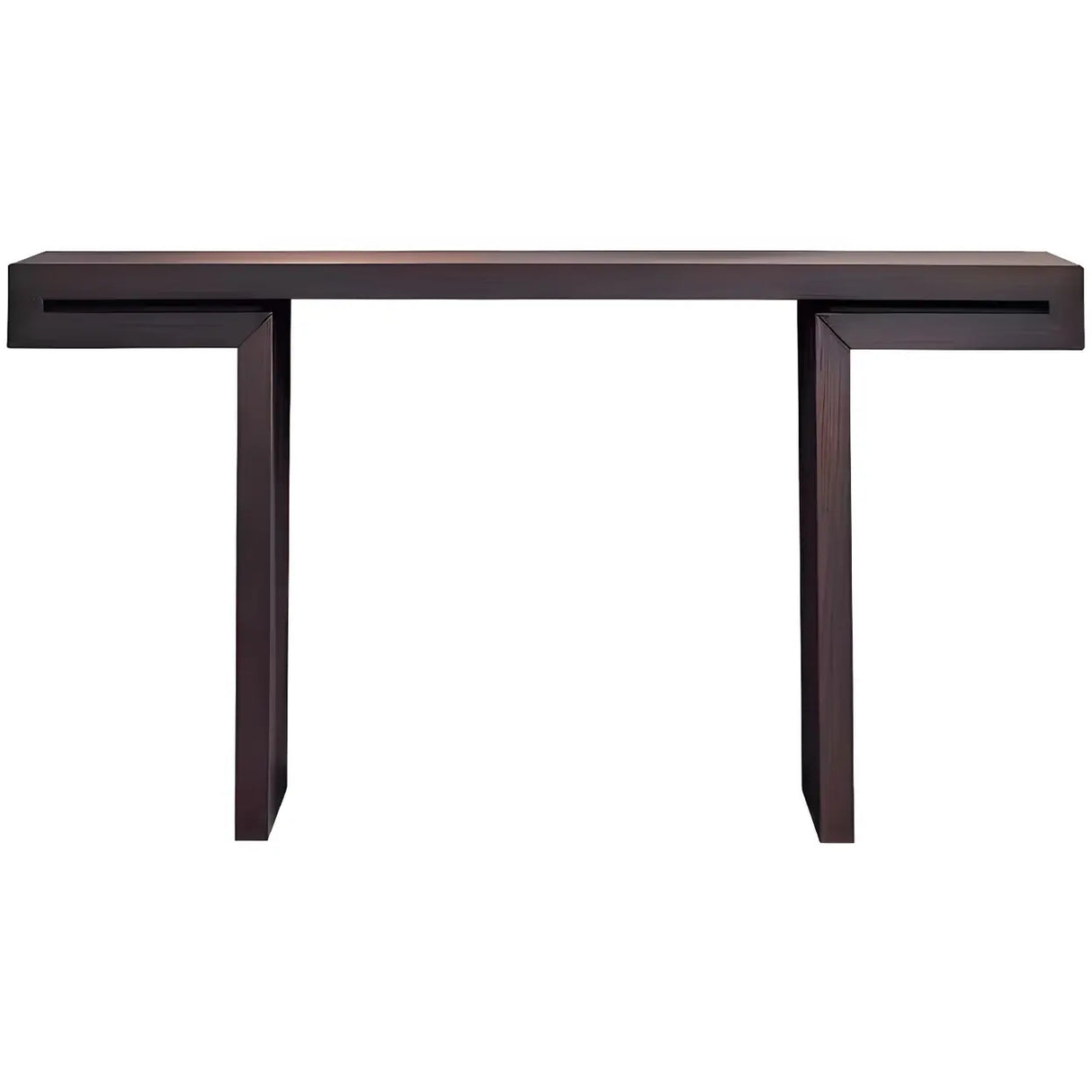 Rectangular Dark Wood Espresso Console Table with Sled Legs Image - 5