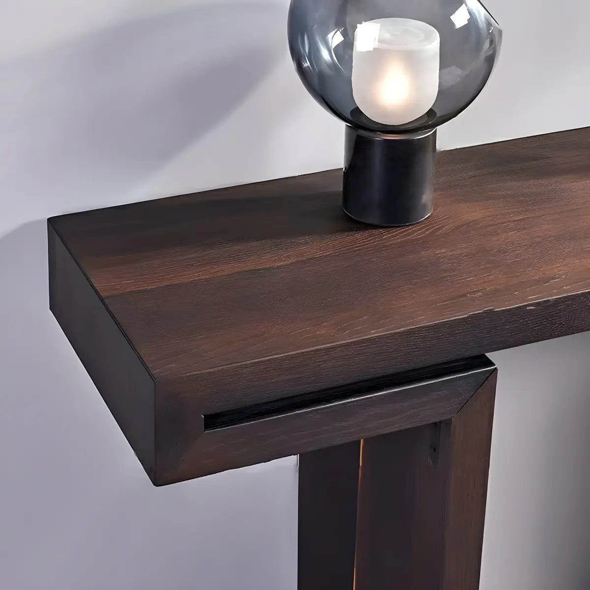 Rectangular Dark Wood Espresso Console Table with Sled Legs Image - 6