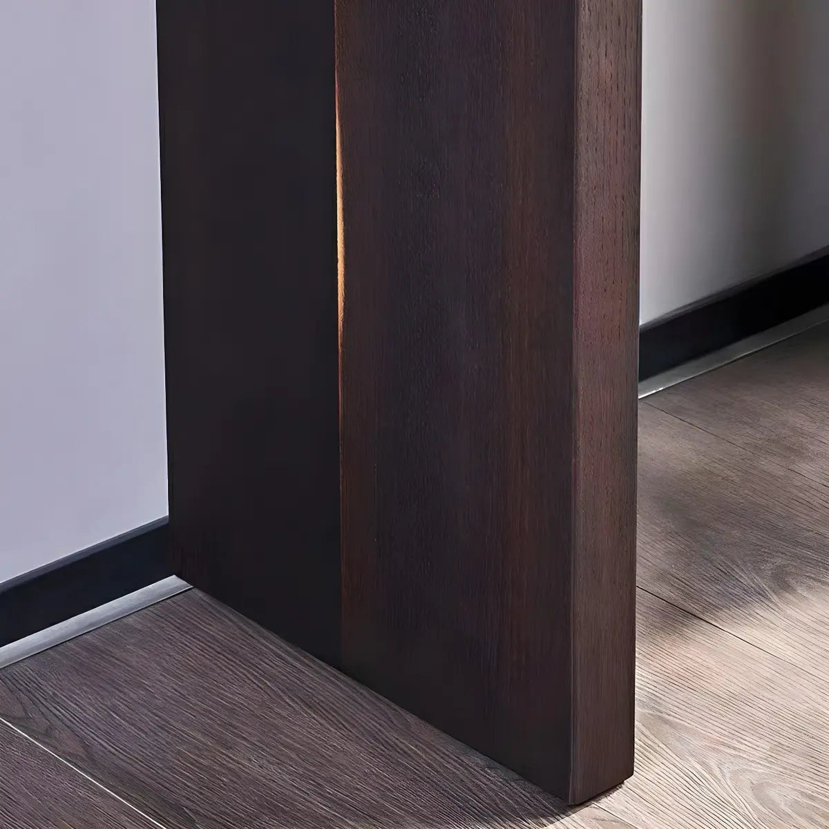 Rectangular Dark Wood Espresso Console Table with Sled Legs Image - 7