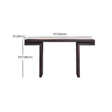 Rectangular Dark Wood Espresso Console Table with Sled Legs #size