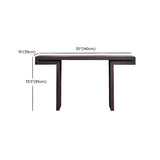 Rectangular Dark Wood Espresso Console Table with Sled Legs Image - 9