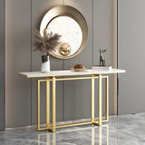Rectangular Gold Marble Top Scratch Resistant Console Table Image - 2