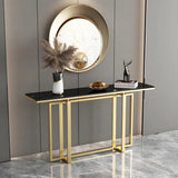 Rectangular Gold Marble Top Scratch Resistant Console Table Image - 3
