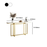 Rectangular Gold Marble Top Scratch Resistant Console Table Image - 8