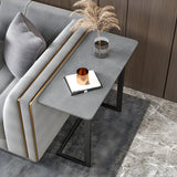 Rectangular Marble Gold Multi-Use C-Sahped Side Table Image - 3