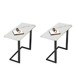 Rectangular Marble Gold Multi-Use C-Sahped Side Table Image - 6