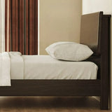 Rectangular Headboard Wood Brown Queen Platform Panel Bed Image - 8
