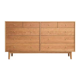 Rectangular Horizontal Oak Natural Finish Storage Dresser Image - 6