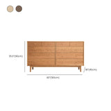 Rectangular Horizontal Oak Natural Finish Storage Dresser #size