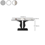 Rectangular Marble Black Abstract Display Console Table Image - 14
