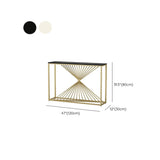 Rectangular Marble Top Gold Frame Entry Console Table Image - 16