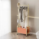 Rectangular Metal Black Multi-Functional Basket Coat Rack Image - 11