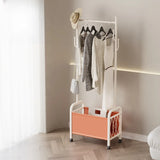 Rectangular Metal Black Multi-Functional Basket Coat Rack Image - 8