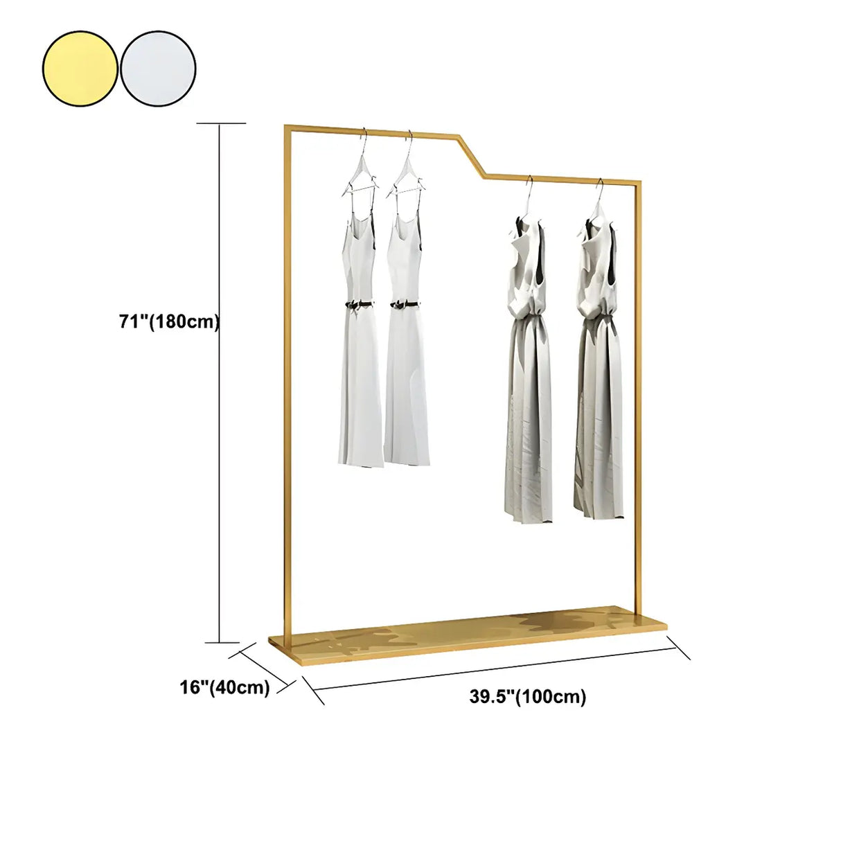 Rectangular Metal Silver Freestanding Coat Rack Organizer 