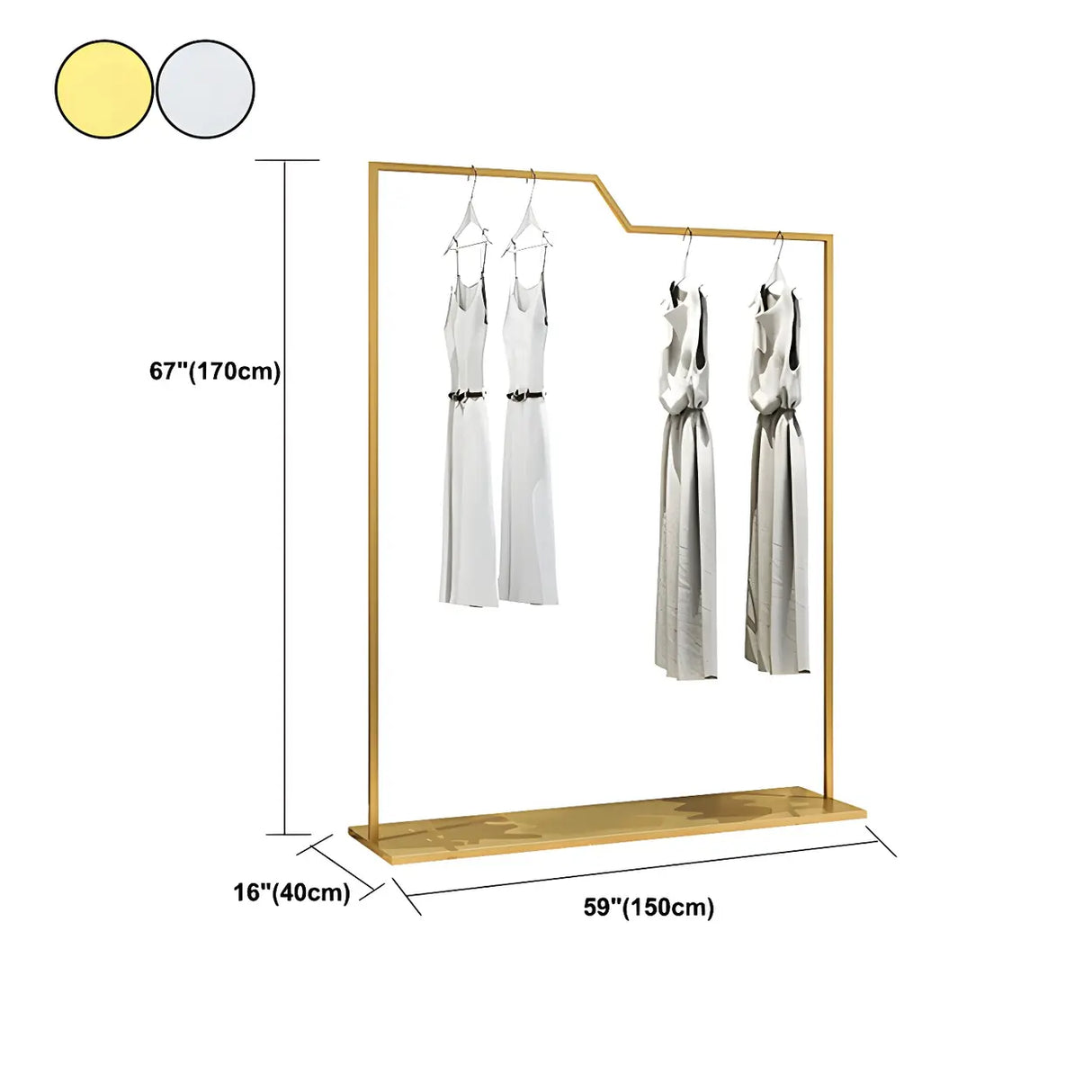 Rectangular Metal Silver Freestanding Coat Rack Organizer Image - 16