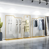 Rectangular Metal Silver Freestanding Coat Rack Organizer Image - 9