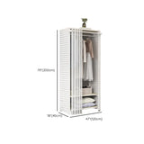 Rectangular Metal White Storage Stand Shelves Coat Rack Image - 12