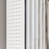 Rectangular Metal White Storage Stand Shelves Coat Rack Image - 6