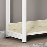 Rectangular Metal White Storage Stand Shelves Coat Rack Image - 7