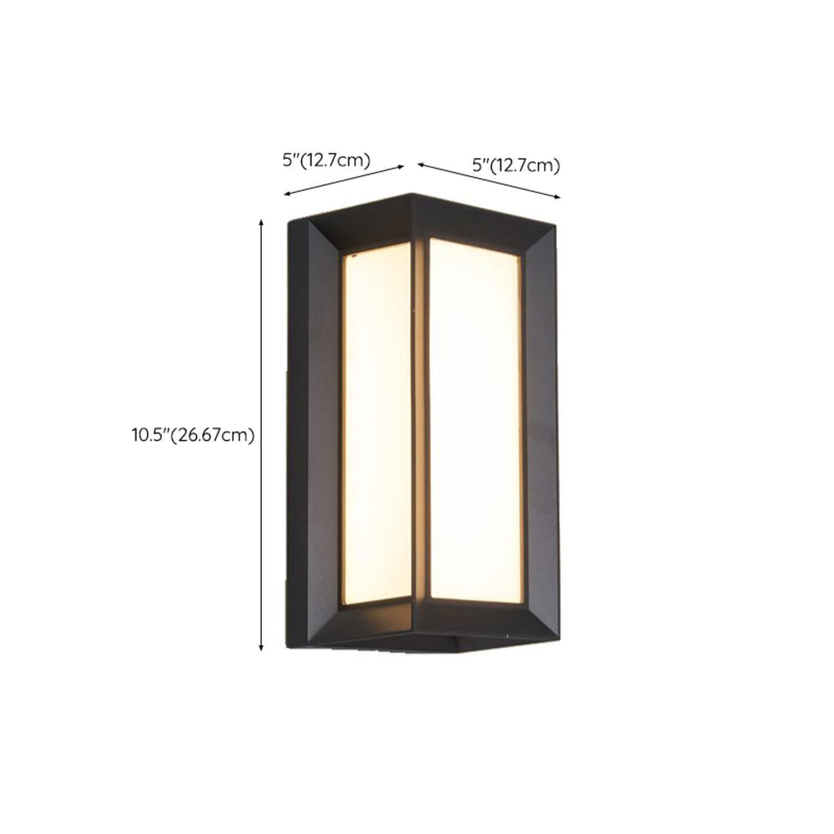 Rectangular Outdoor Modern Black Wall Sconce Image - 19