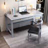 Rectangular Rubberwood Drawers H-Shape Computer Desk Image - 3
