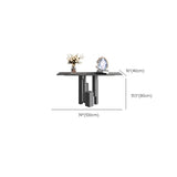 Rectangular Stone Ink Top Abstract Base Console Table Image - 11