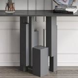 Rectangular Stone Ink Top Abstract Base Console Table Image - 3