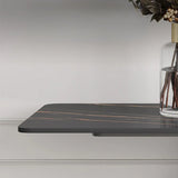 Rectangular Stone Ink Top Abstract Base Console Table Image - 5