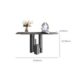 Rectangular Stone Ink Top Abstract Base Console Table #size