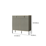 Rectangular Stone Top Black Cabinets Sideboard with Storage Image - 20