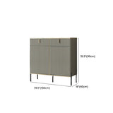 Rectangular Stone Top Black Cabinets Sideboard with Storage Image - 21