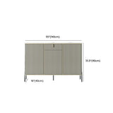 Rectangular Stone Top Black Cabinets Sideboard with Storage Image - 23