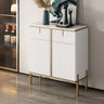 Rectangular Stone Top Black Cabinets Sideboard with Storage Image - 4