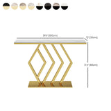 Rectangular Stone Top Gold Modern Large Console Table Image - 14