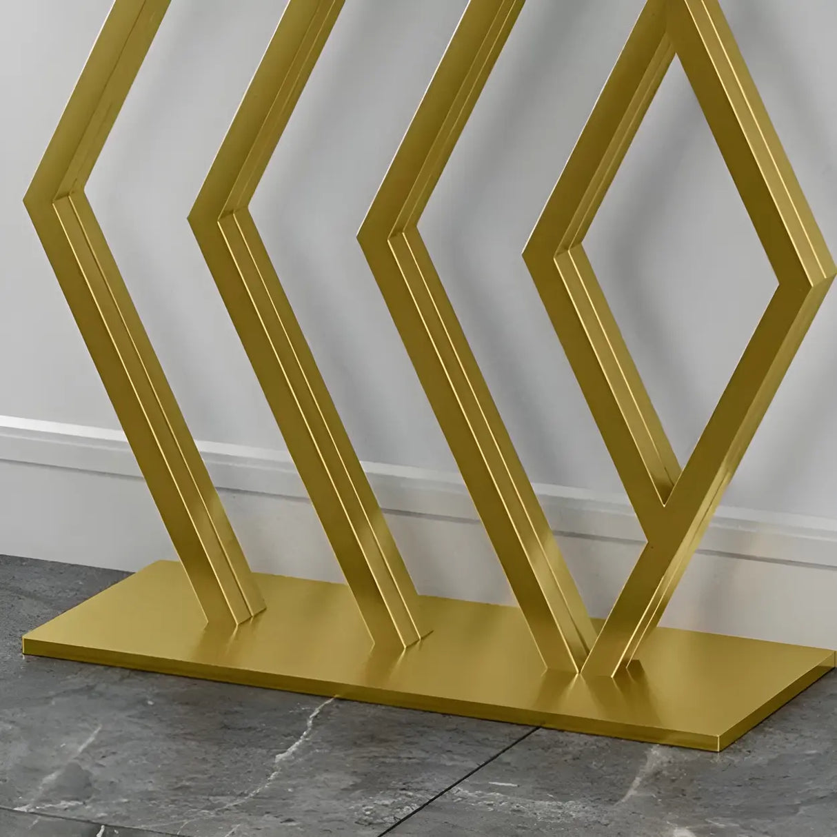 Rectangular Stone Top Gold Modern Large Console Table Image - 6