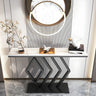 Rectangular Stone Top Gold Modern Large Console Table Image - 9